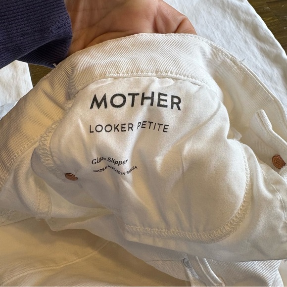 Mother Jeans Looker Petite Glass Slipper White Cropped Womens 32 Ankle - Picture 7 of 11